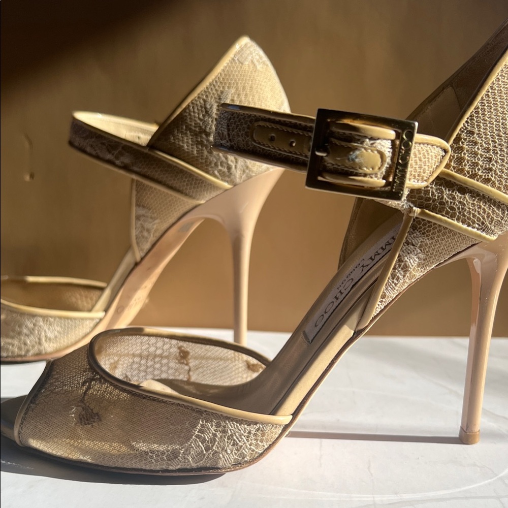 Jimmy Choo beige Lace Stiletto Heels - wedding